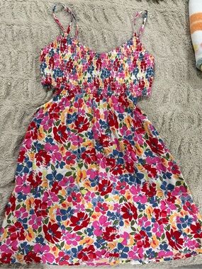 Roxy Floral Mini Dress in Pink, Red, Blue, Yellow, Green